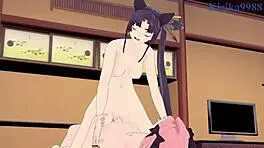 ushiwakamaru and scathach team up with astolfo for intense hentai sex in fate grand order