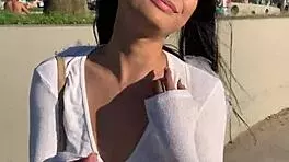 Petite angel Asian teen Avery Black gets fucked on social media story in public.