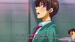 Teen orgy with classmate in anime