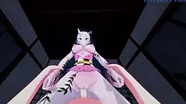 nezuko and daki have intense sex in pov