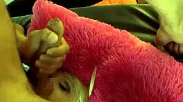 Teen gives sloppy oral service and gets fucked hard