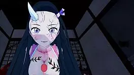 nezuko and daki have intense sex in pov
