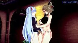 SAGIRI SAKURAI AND CHITOSE KISARAGI AND RURI HOSHINO INTENSE LESBIAN PLAY! SUPER ROBOT WARS T & V & MARTIAN SUCCESSOR NADESICO HENTAI!