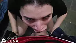 Hot Wife Gives Blowjob and Takes Big Cock in Her Hairy Pussy. Squirting Orgasm Ensues!