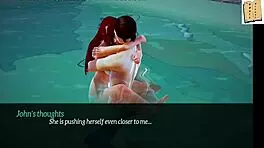 my new family 12, watchin this redhead teen with big tits in hentai anime.