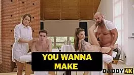 kinky brunette with shaved pussy cheats with tattooed father-in-law in wild anime fantasy