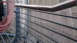 Teen flashes her hairy pussy in London.