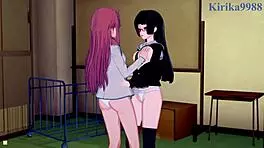 Marika Kato and Chiaki Kurihara in intense lesbian futanari hentai