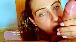My Stepsister with Green Eyes Surprises Me with an Amazing Blowjob