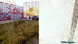 spanish babe cheats with blowjob and fuck outdoors