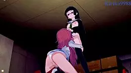 Marika Kato and Chiaki Kurihara in intense lesbian futanari hentai