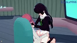 Marika Kato and Chiaki Kurihara in intense lesbian futanari hentai