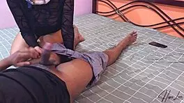 Hot asian chick rides best friend passionate cowgirl!