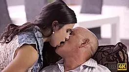 Sexy Tattooed Brunette Bitch Eagerly Sucks Big Cock For Older Lover In Hentai Style