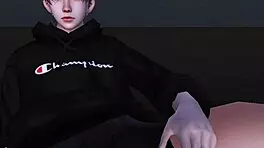 he waited eagerly for his skinny korean femboy slut to assfuck him in hentai game