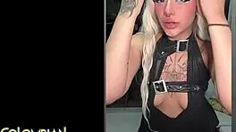 colombian goth latina gets cum facial on casting couch
