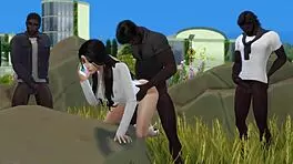 In Sims 4, Tigress Pussy Roughly Exposed In Public Hentai Scene