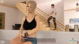 Ep18 catches eve masturbating in the shower, then helps the curvy mature hotties with cumshots in 3d porn game