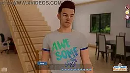 Ep18 catches eve masturbating in the shower, then helps the curvy mature hotties with cumshots in 3d porn game