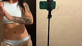 Beautiful Latina Teen Locks Herself In Bathroom To Masturbate With Dildo