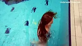 Simonna Hot and Horny Smoking in Public Swimming Pool with Juicy Big Ass Tits