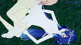 Faruzan Layla And Aether Engage In Exciting Adventures In Genshin Impact Cartoon World