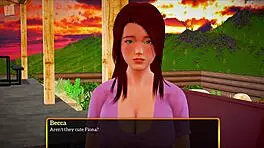 What's happening in my new family 469? Homemade anime with redhead, brunette, shaved pussy, big ass, and hentai game action.