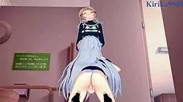 hibiki tachibana, miku kohinata, laura bodewig gettin’ wild in lesbian hentai play.. symphogear vibes!