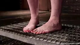 Petite Slave Endures Clit Fondling While Tied Up in Bondage