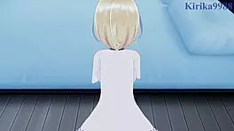 Yozora Mel and Uruha Rushia in wild POV hentai sex with Hololive VTuber