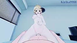 Yozora Mel and Uruha Rushia in wild POV hentai sex with Hololive VTuber