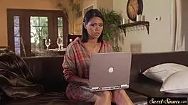 Stepsister tittyfucks and rides her stepbrother intensely