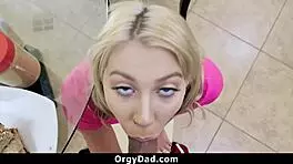 cute stepdaughter helps stepdaddy feel better with riding, fucking, and blowjob