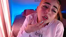 Wow, egirl drools and spits all over during ahegao blowjob!