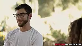 The Brunette Masseuse Helps A Young 18+ Guy