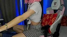 naughty student skips homework to watch porn and finger her tight pussy in dorm