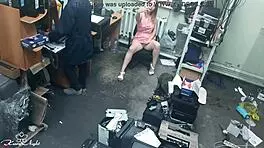 the slutty blonde casually fingers her pussy outdoors near a stranger