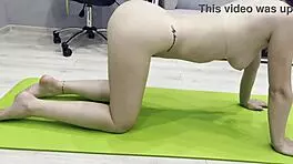 Russian Student Practices Naked Yoga Routine