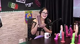 eilani quina and victor luciano explore penis textures for masturbation in sheer red lingerie