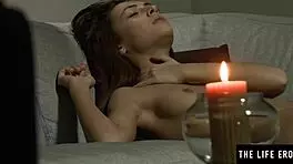 Sexy Blonde Watches Horny Girlfriend Finger Wet Pussy