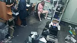 the slutty blonde casually fingers her pussy outdoors near a stranger