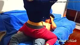 young couple films each other during blowjob foreplay with small tits and big ass in romantic sex