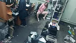 the slutty blonde casually fingers her pussy outdoors near a stranger