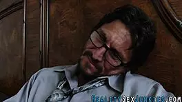 Blonde teen takes stepdad's hard cock creampie