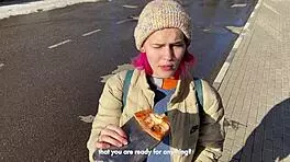 She was hungry and agreed to do anything for food pov blowjob missionary cowgirl doggystyle with creampie on tight ass