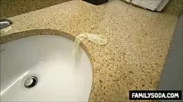 Stepbrother Shocked to Find Used Condom in Stepsister's Bathroom During Taboo Teen 18+ Hardcore Encounter