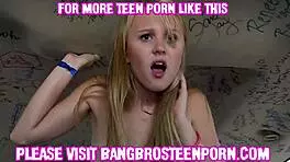 Cute teen gets her first porn audition with oral blowjob and natural big tits