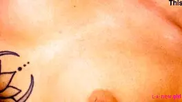 sizzling brunette milf naked in close-up, talking about mommy and daddy in interview.