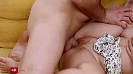 Adorable blonde tempts boyfriend on couch