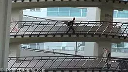 young blonde teen joins public street orgy with banging 😈